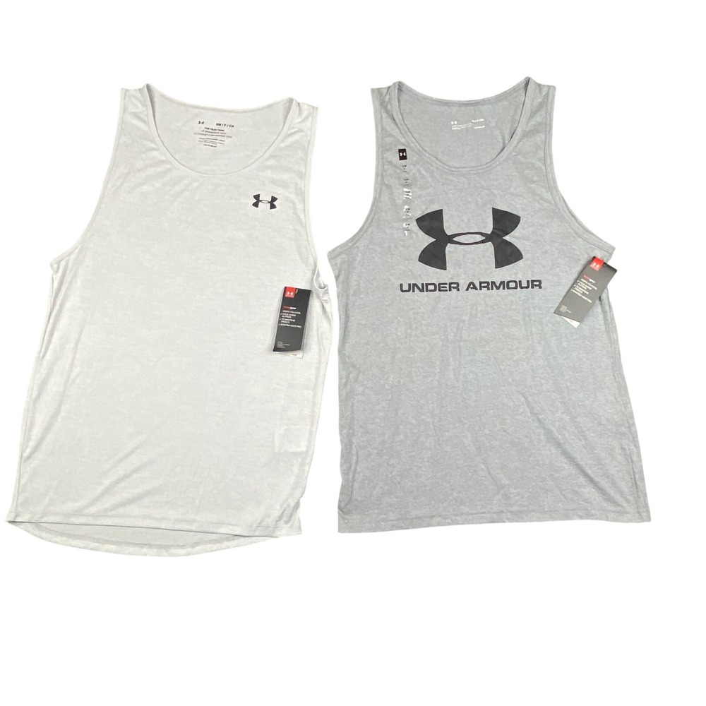 (Bundle of Two) Under Armour HeatGear Tank Tops Grey 1 Fitted/1 Loose Small NWT